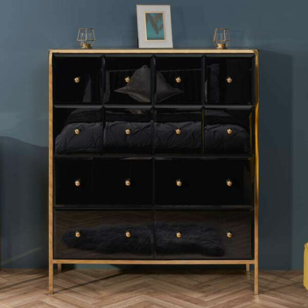 Khobi Merchant Chest | Black & Gold