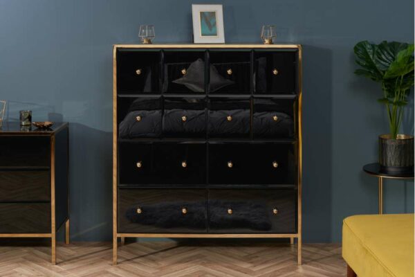 Khobi Merchant Chest | Black & Gold
