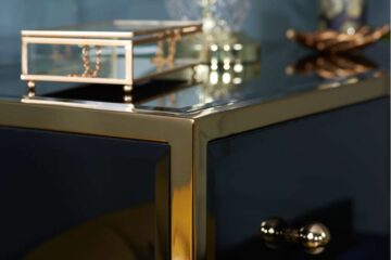 Khobi Black & Gold 4 Drawer Chest