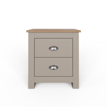 Fife Grey 2 Drawer Bedside Table | Clearance