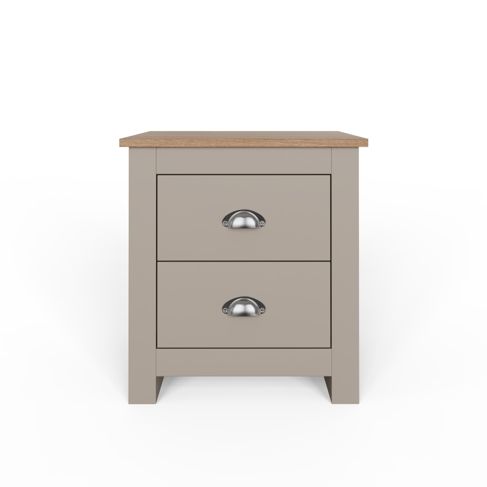 Fife Grey 2 Drawer Bedside Table | Clearance