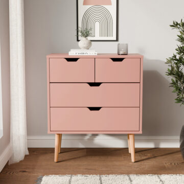 Kathmandu Coral Pink 2 Over 2 Chest of Drawers