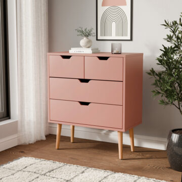 Kathmandu Coral Pink 2 Over 2 Chest of Drawers