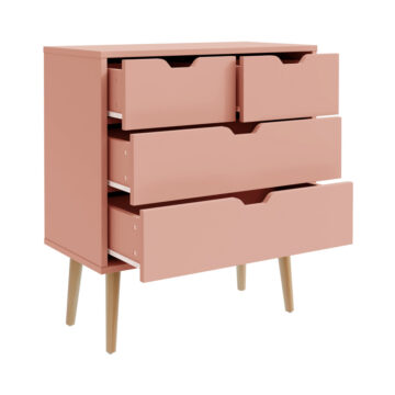 Kathmandu Coral Pink 2 Over 2 Chest of Drawers