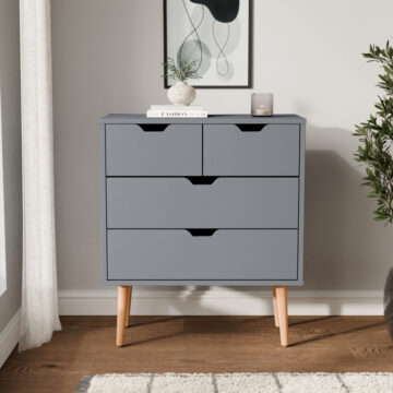 Kathmandu Dark Grey 2 Over 2 Chest of Drawers