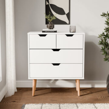 Kathmandu White 2 Over 2 Chest of Drawers