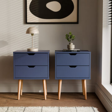 Kathmandu Blue Pair of 2 Drawer Bedside Cabinets