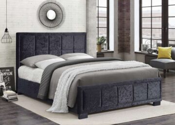 Lenzie Black Crushed Velvet 3′ Small Double Bed