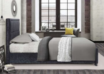 Lenzie Black Crushed Velvet 3′ Small Double Bed