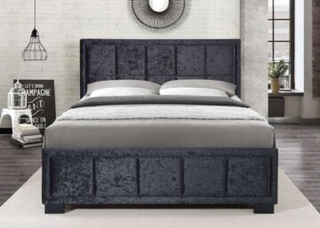 Lenzie Black Crushed Velvet 3′ Small Double Bed