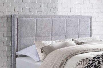Lenzie Crushed Velvet Grey 4′ Small Double Bed