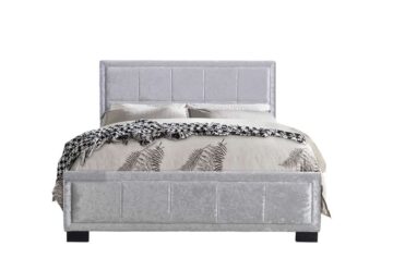 Lenzie Crushed Velvet Grey 4′ Small Double Bed