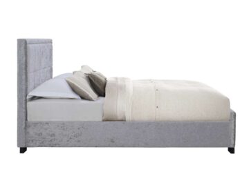 Lenzie Crushed Velvet Grey 4′ Small Double Bed