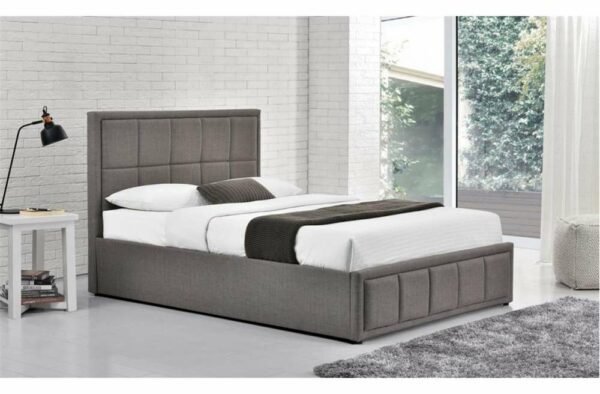 Lenzie Small Double Ottoman Bed | Grey