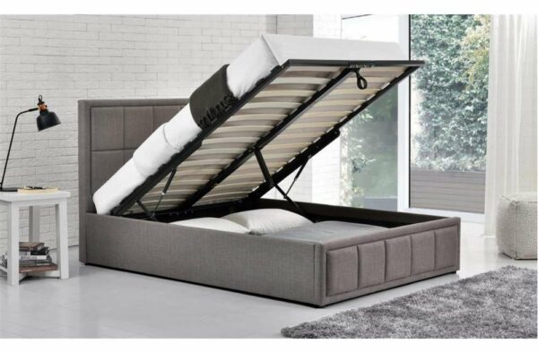 Lenzie Small Double Ottoman Bed | Grey