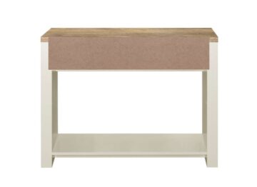 Cullercoats Cream 2 Drawer Console Table | Oak Finish Top