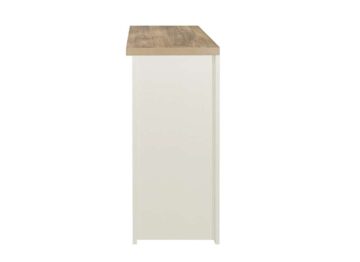 Cullercoats Cream 2 Drawer Console Table | Oak Finish Top