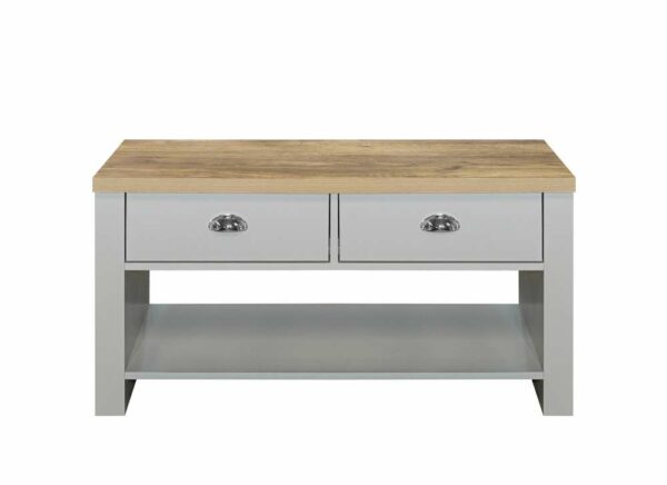 Cullercoats 2 Drawer Coffee Table | Grey & Oak