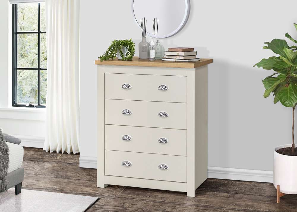Cullercoats 4 Drawer Chest Cream Oak Oak World