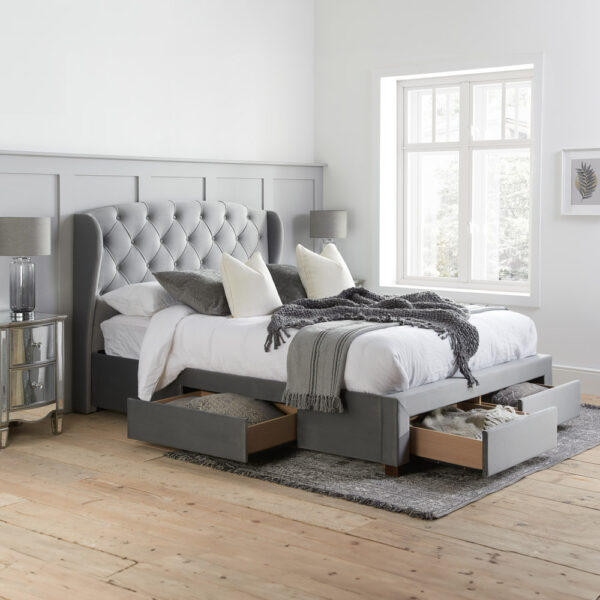 Haikou Double Bed | Grey