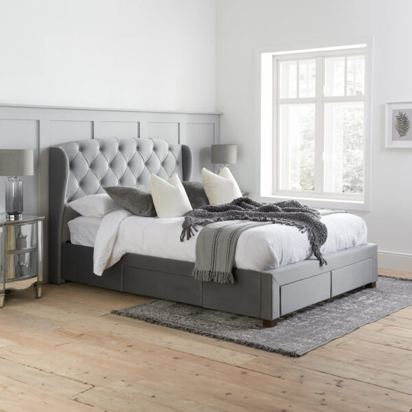 Haikou Double Bed | Grey