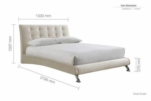 Cream Montrose Small Double Bed | Warm Stone