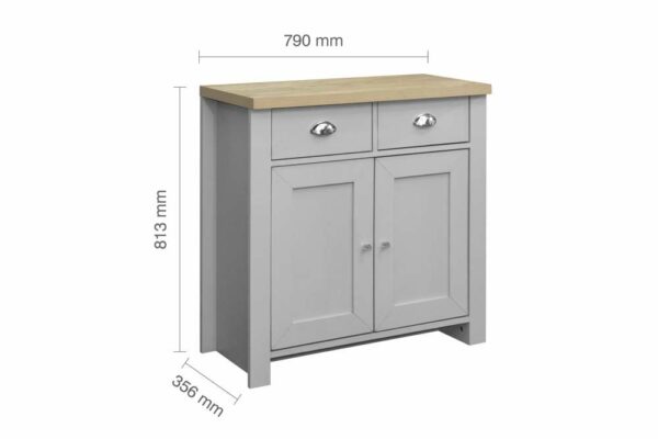 Cullercoats 2 Door 2 Drawer Sideboard | Grey & Oak