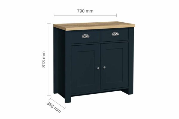 Cullercoats 2 Door 2 Drawer Sideboard | Navy Blue & Oak