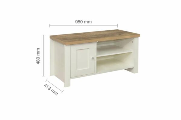 Cullercoats Small TV Unit | Cream & Oak
