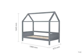Cassa Grey 3′ Single Bed | Low Foot