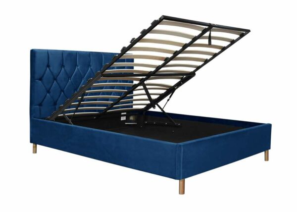Paisley Double Ottoman Bed | Blue