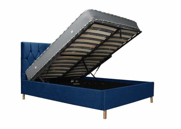 Paisley Double Ottoman Bed | Blue