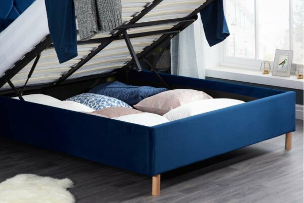 Paisley Double Ottoman Bed | Blue