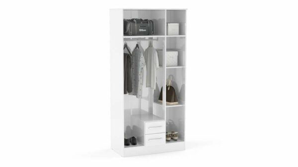 Bali 3 Door 2 Drawer Wardrobe With Mirror | White