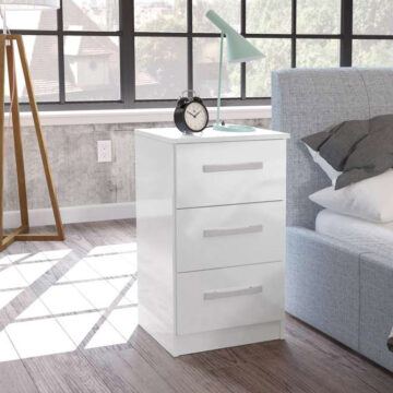 Bali 3 Drawer Bedside | White | Clearance