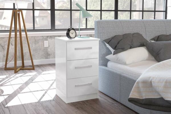 Bali 3 Drawer Bedside | White