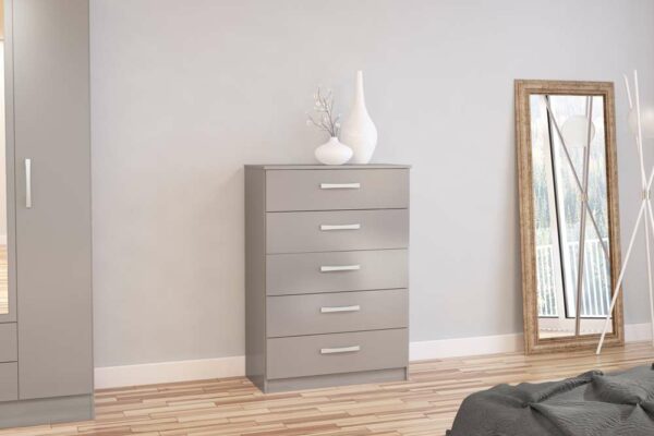 Bali 5 Drawer Chest | Grey