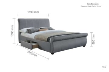 Lanchester Grey 5′ King Size Bed