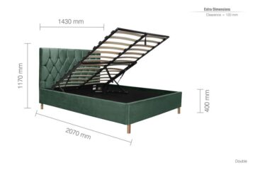 Paisley Green 4’6 Double Ottoman Bed