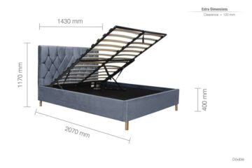 Paisley Grey 4’6 Double Ottoman Bed