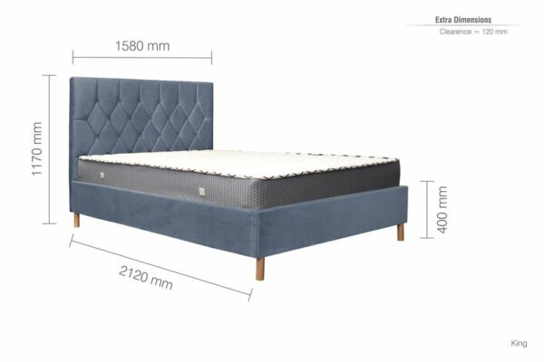 Paisley King Bed | Grey