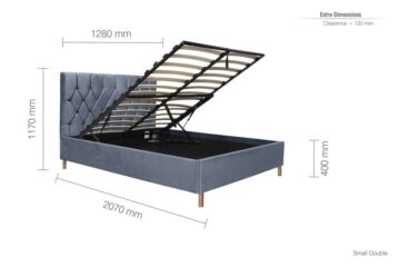 Paisley Grey 4′ Small Double Ottoman Bed