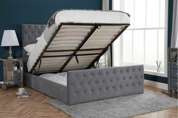 Peebles Super King Ottoman Bed | Grey