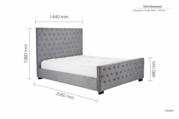 Peebles Double Bed | Grey