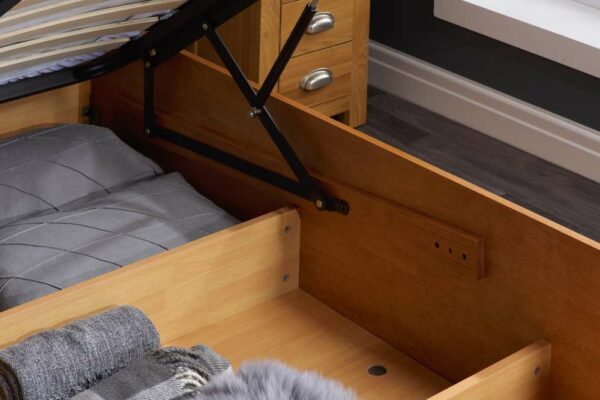 Denbeigh King Ottoman Bed | Oak