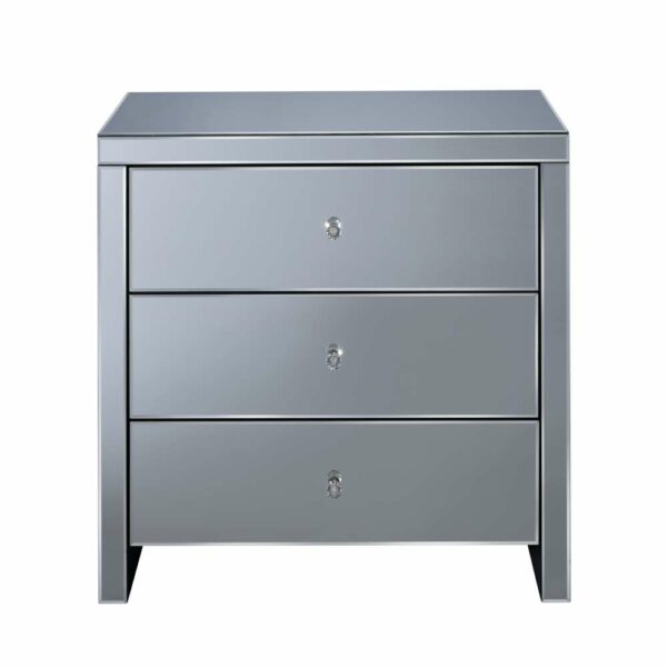 Silver Maysky 3 Drawer Chest | Mirrored