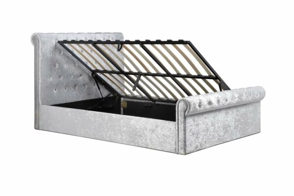 Crewe Double Ottoman Bed | Grey
