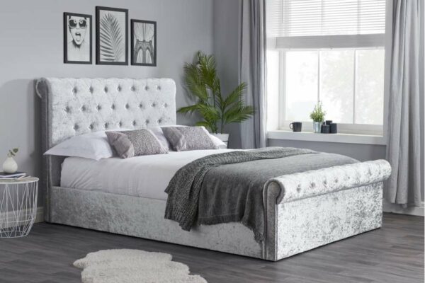 Crewe Double Ottoman Bed | Grey