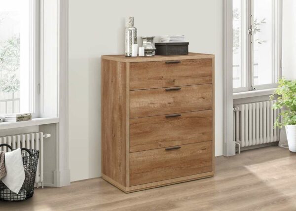 Crosby 4 Drawer Chest | Rustic Oak
