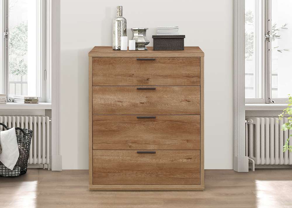 Crosby 4 Drawer Chest Rustic Oak Oak World